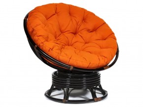 Кресло-качалка Papasan w 23/01 B с подушкой Antique brown, ткань Оранжевый в Новоуральске - novouralsk.магазин96.com | фото