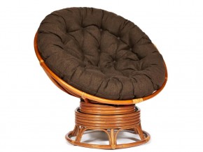 Кресло-качалка Papasan w 23/01 B с подушкой Cognac, ткань Коричневый в Новоуральске - novouralsk.магазин96.com | фото