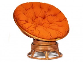 Кресло-качалка Papasan w 23/01 B с подушкой Cognac, ткань Оранжевый в Новоуральске - novouralsk.магазин96.com | фото