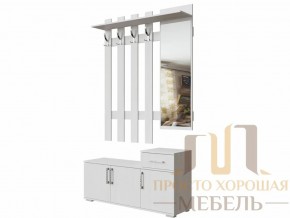 Вешалка с зеркалом 1,0 м №3 Ясень Анкор светлый в Новоуральске - novouralsk.магазин96.com | фото